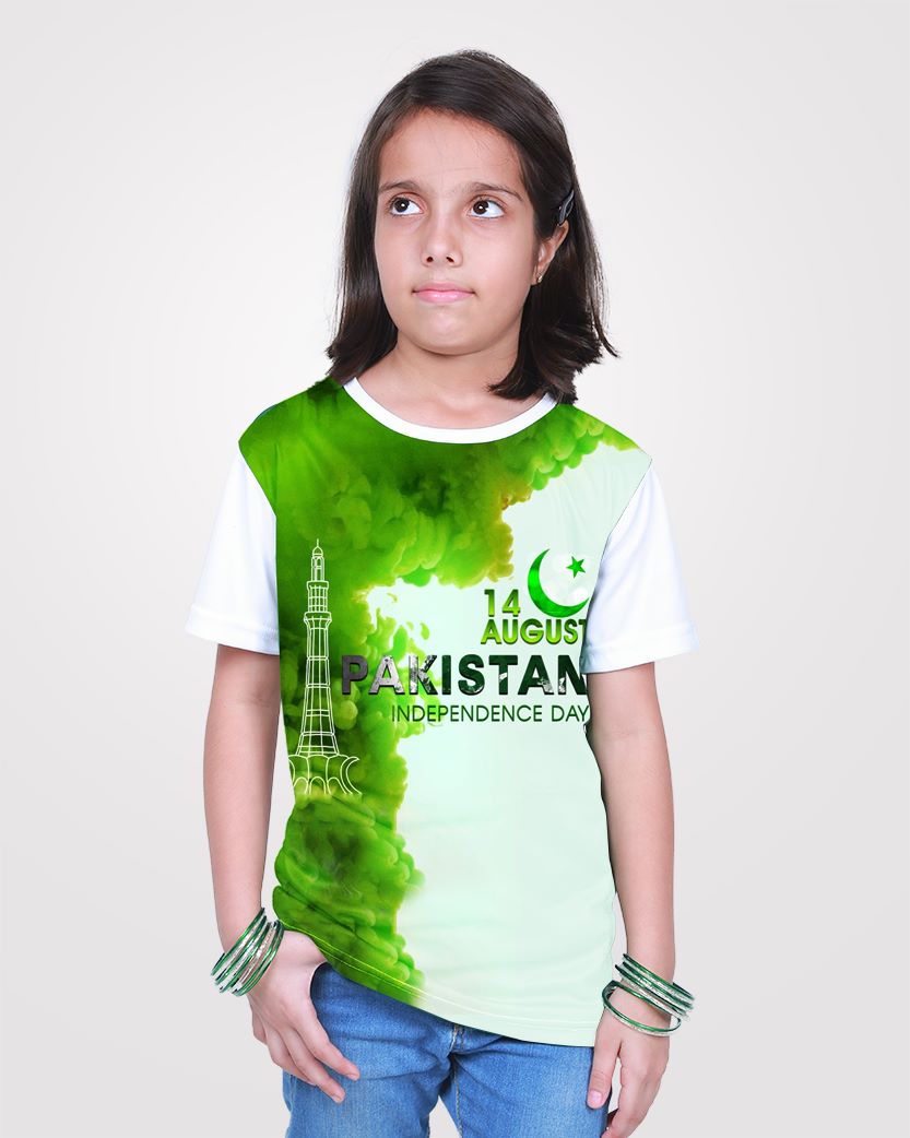 Find Pakistan Independence T-shirts for kids, perfect for boys and girls aged 3-12 years. These patriotic shirts are comfortable, stylish, and available for delivery all over Pakistan. Celebrate national pride with these special t-shirts for children. azadi tshirts