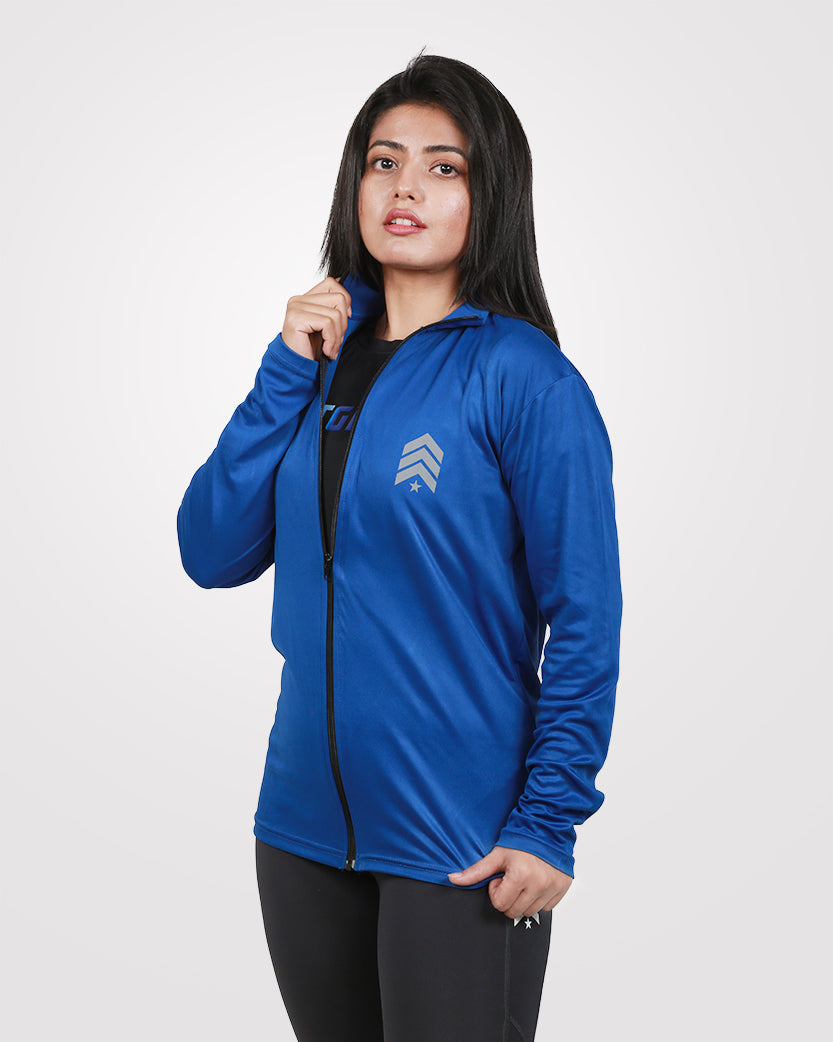 Gym Jacket For Women Blue - Outgears Fitness