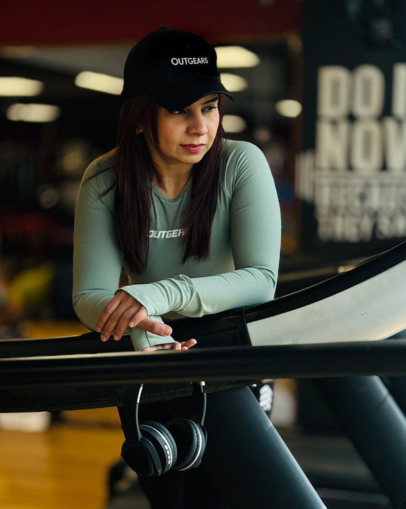 Cropped Long Sleeve Gym T-shirt Mint Green