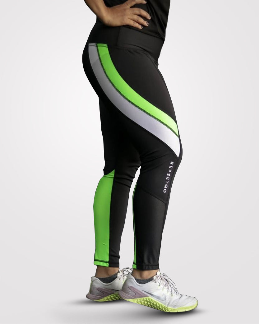 Women's Gym Tights Black Neon