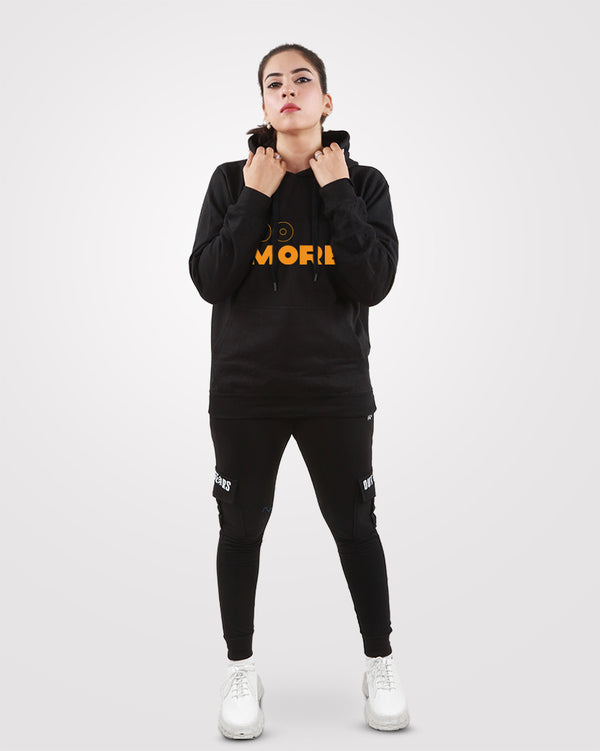 Women Black Hoodie Do More