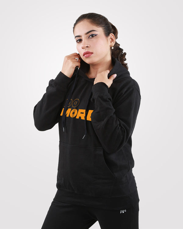 Women Black Hoodie Do More