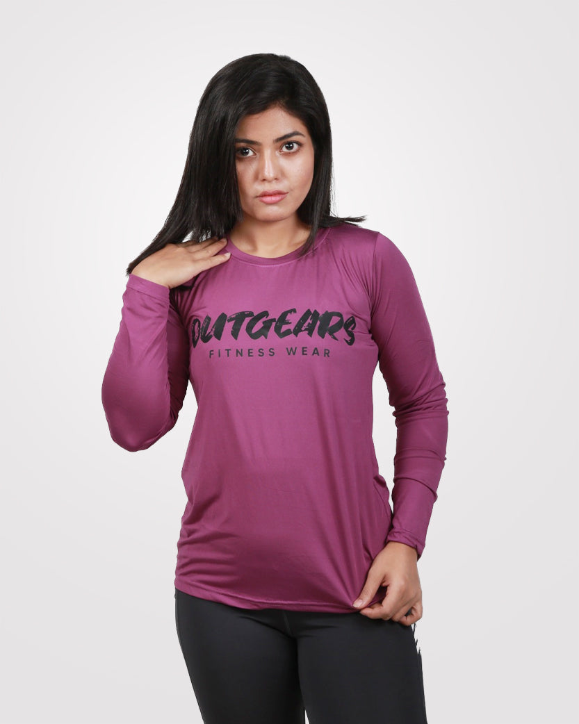 Purple Full Sleeves Tee Dri-Fit - Outgears Fitness
