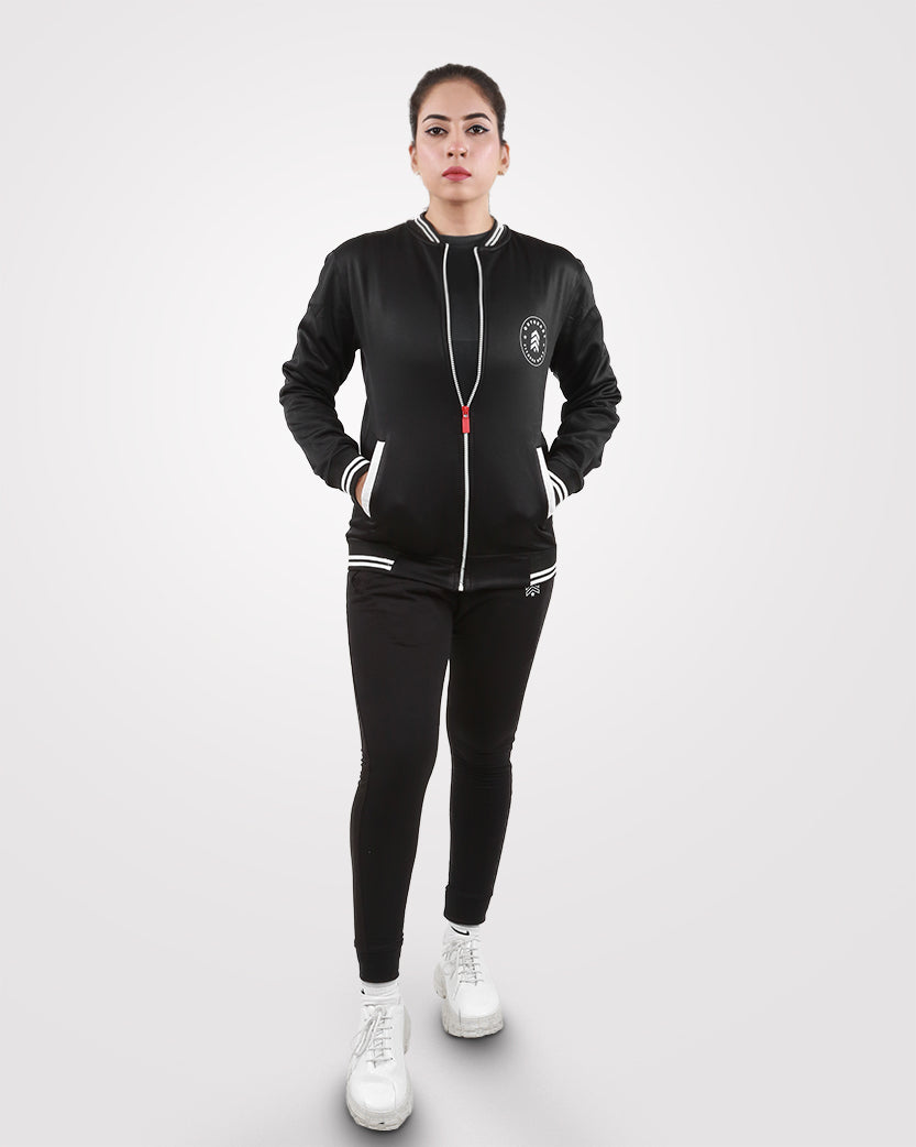 Womens Bomber Jacket Black 2.0 - Outgears Fitness
