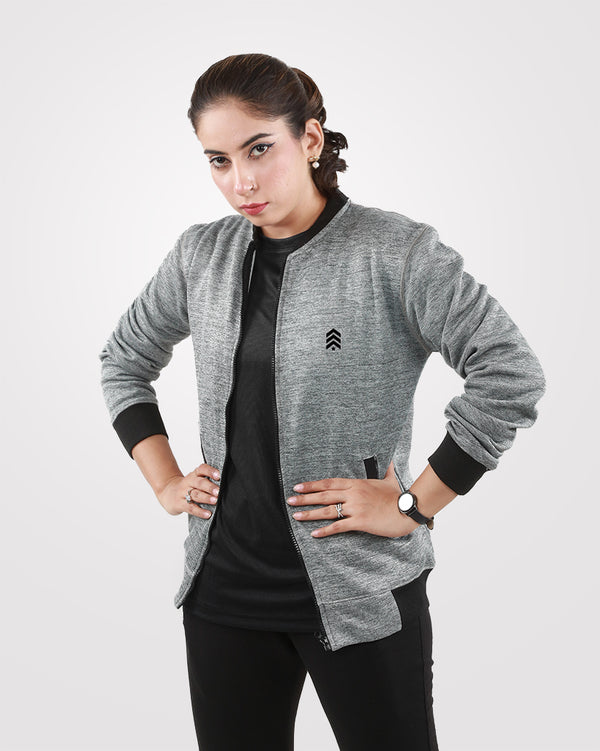 Women Bomber Jacket Gray 2.1