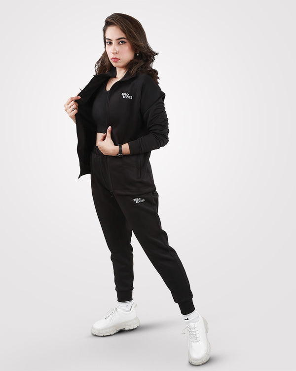 Women Winter Black Tracksuit