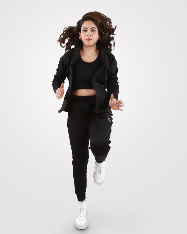 Women Winter Black Tracksuit
