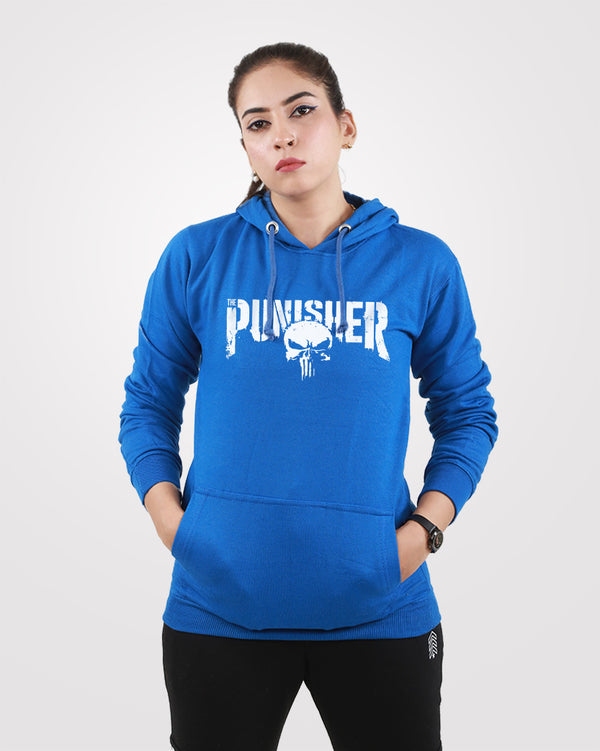 Women Hoodie Punisher Blue