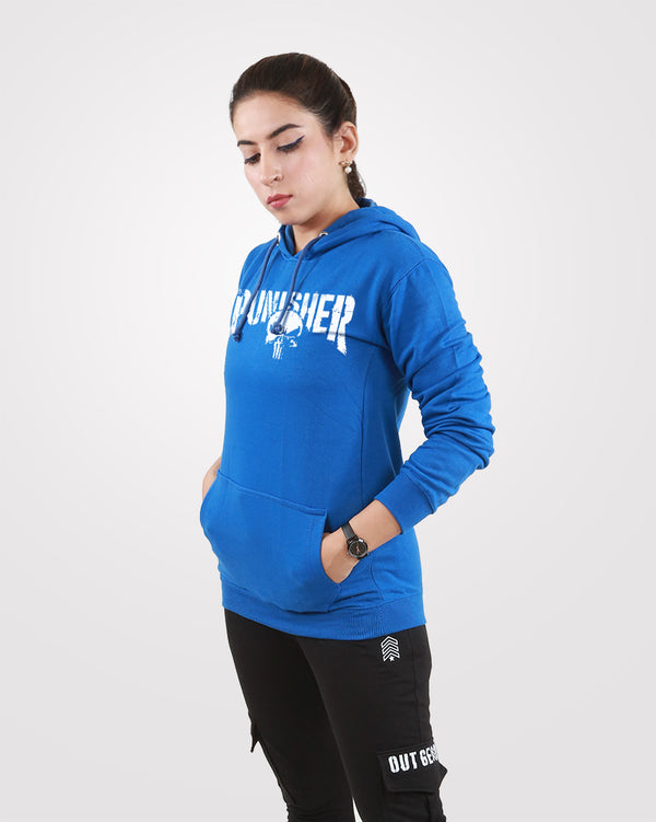 Women Hoodie Punisher Blue