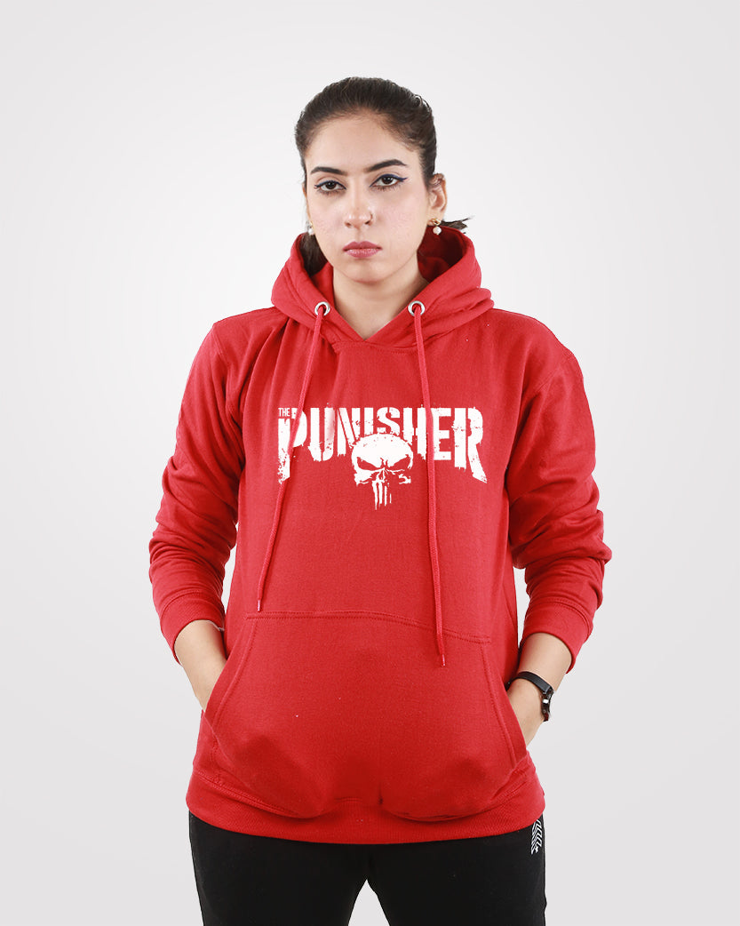 Women Hoodie Punisher Red