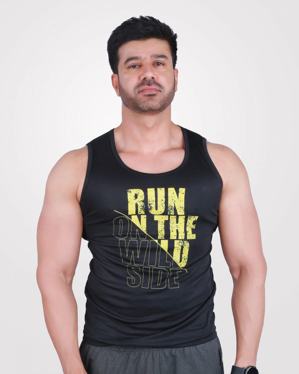 Mens Sando Black Drifit