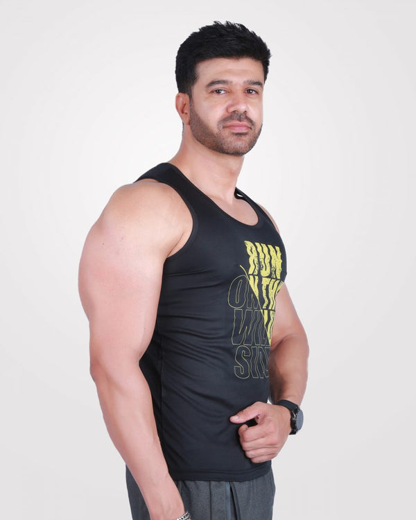 Mens Sando Black Drifit