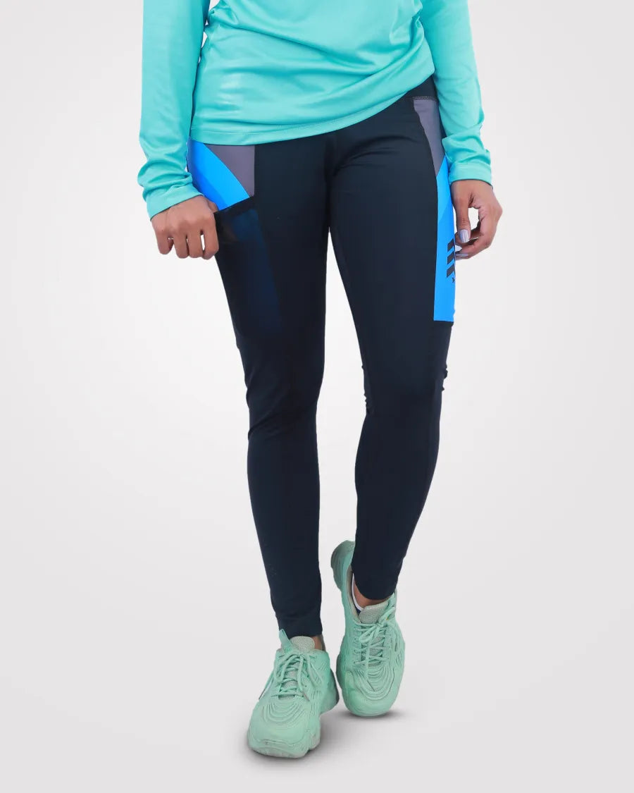 Gym Tights for Women’s with Pocket Blue - outgearsfitness