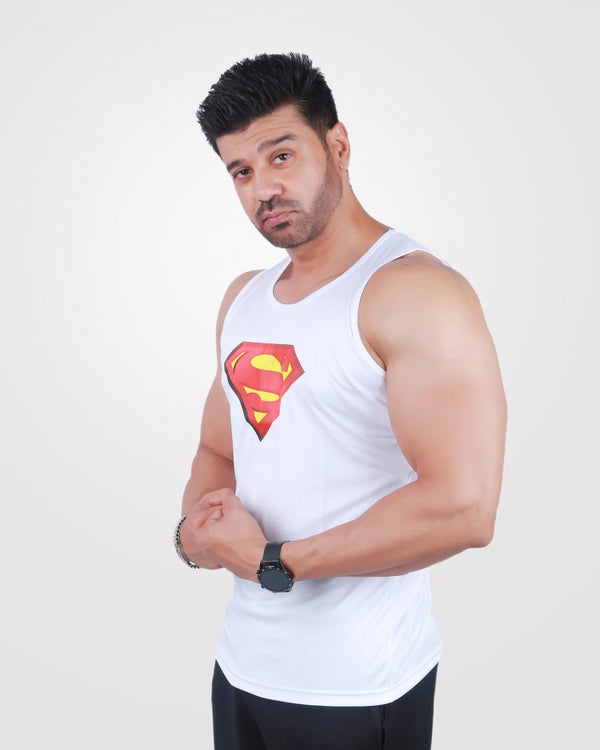 Mens Tank Top Superman White