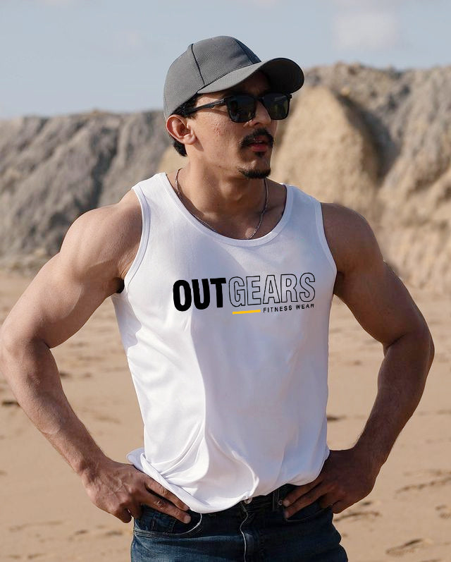 Mens Sando Drifit White - outgearsfitness