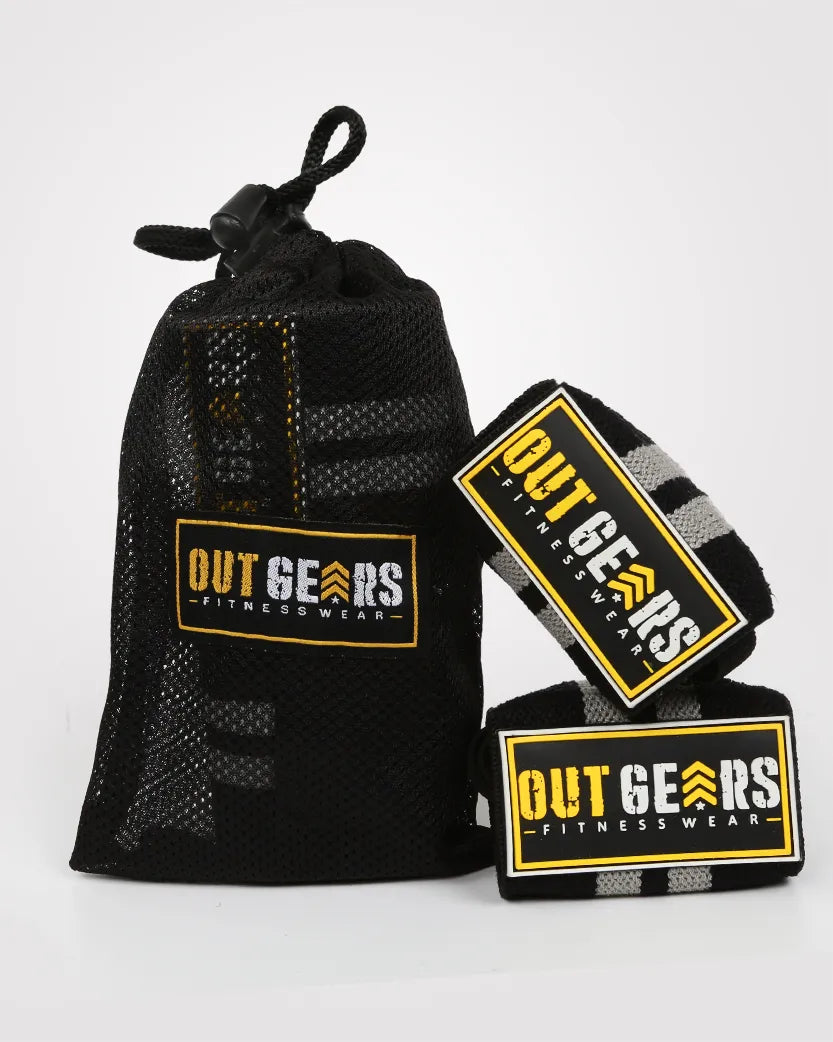 Gym Wrist Wraps 18 Inch Black Blue - outgearsfitness