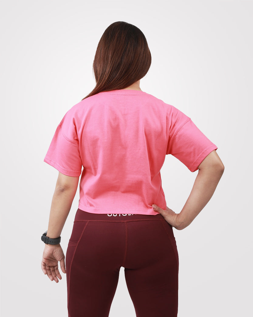 Crop Tee Pink - Outgears Fitness