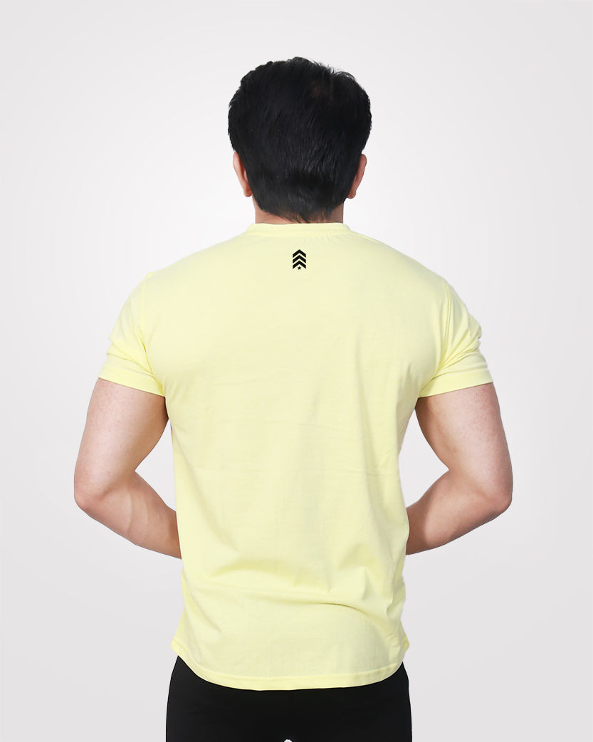 Men's Yellow Basic Cotton T-Shirt - Outgears Fitness