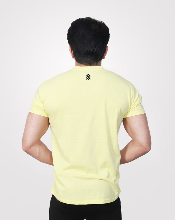Men's Yellow Basic Cotton T-Shirt