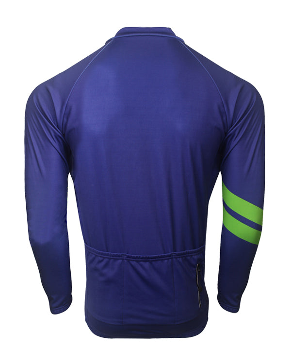 Blue Winter Cycling Jersey Full Sleeves