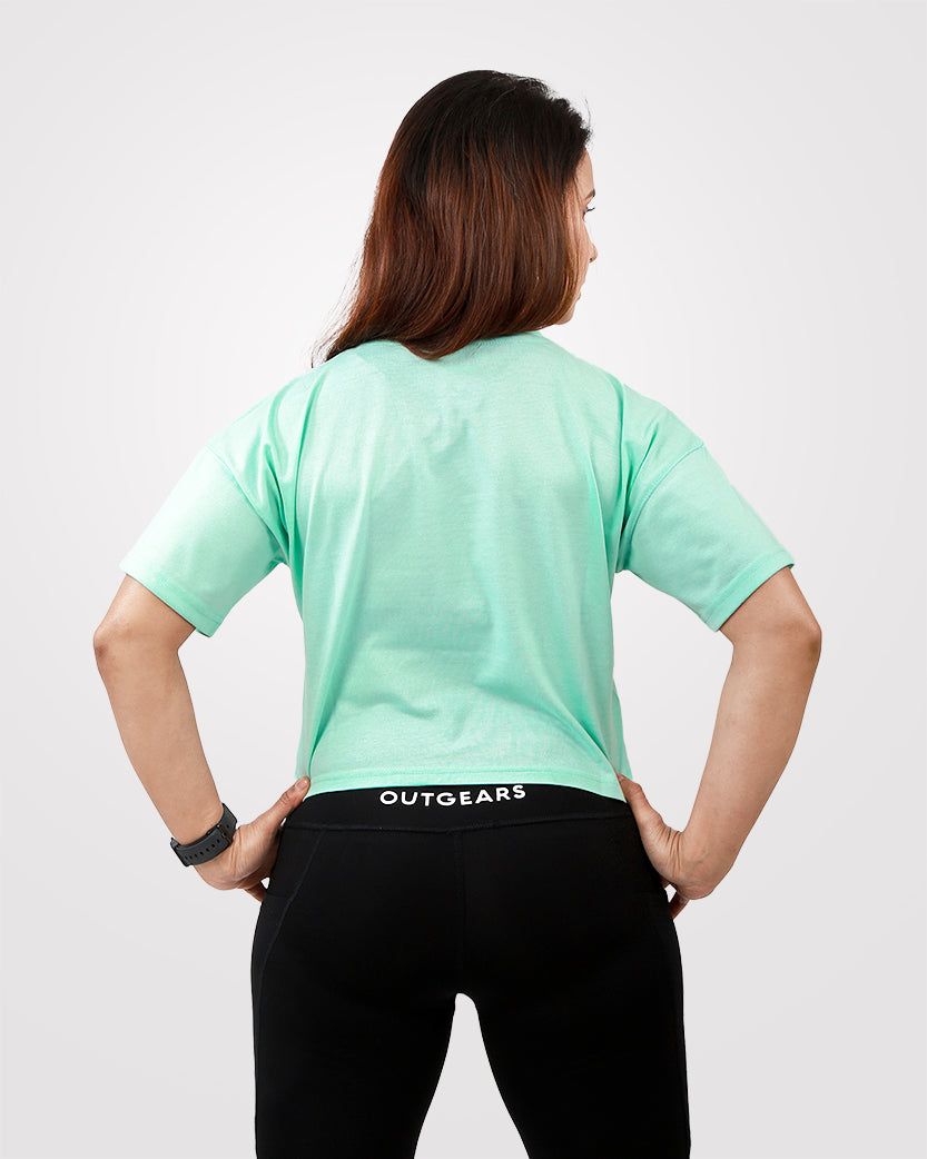 Crop Tee Sea Green - Outgears Fitness