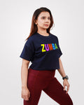 Zumba Crop TShirt Navy - Outgears Fitness