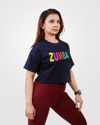 Zumba Crop TShirt Navy - Outgears Fitness