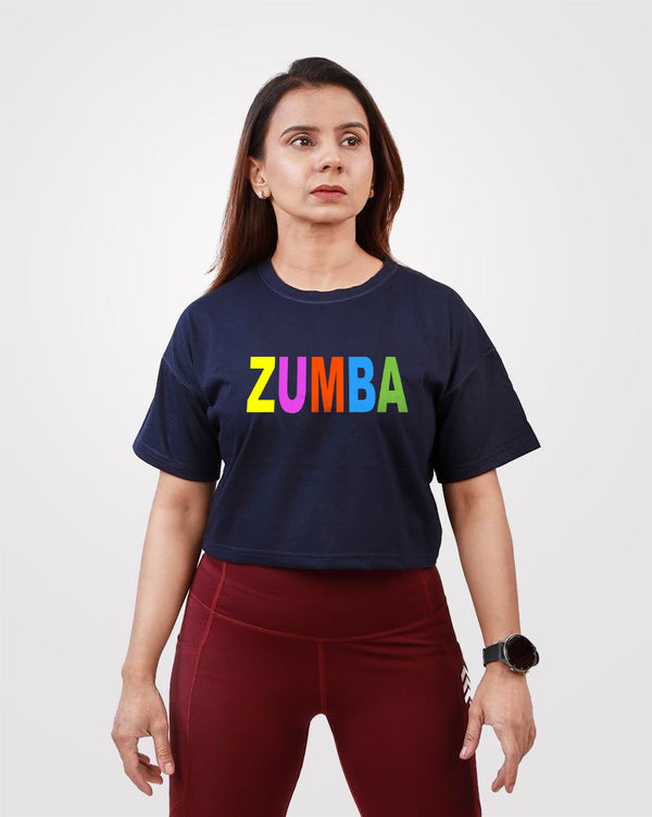 Zumba Crop TShirt Navy