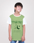 Find Pakistan Independence T-shirts for kids, perfect for boys and girls aged 3-12 years. These patriotic shirts are comfortable, stylish, and available for delivery all over Pakistan. Celebrate national pride with these special t-shirts for children. azdi tshirts