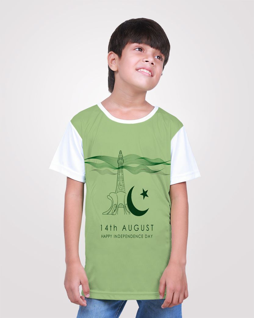 Find Pakistan Independence T-shirts for kids, perfect for boys and girls aged 3-12 years. These patriotic shirts are comfortable, stylish, and available for delivery all over Pakistan. Celebrate national pride with these special t-shirts for children. azdi tshirts