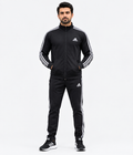 Men's Black Tracksuit with White Stripes
