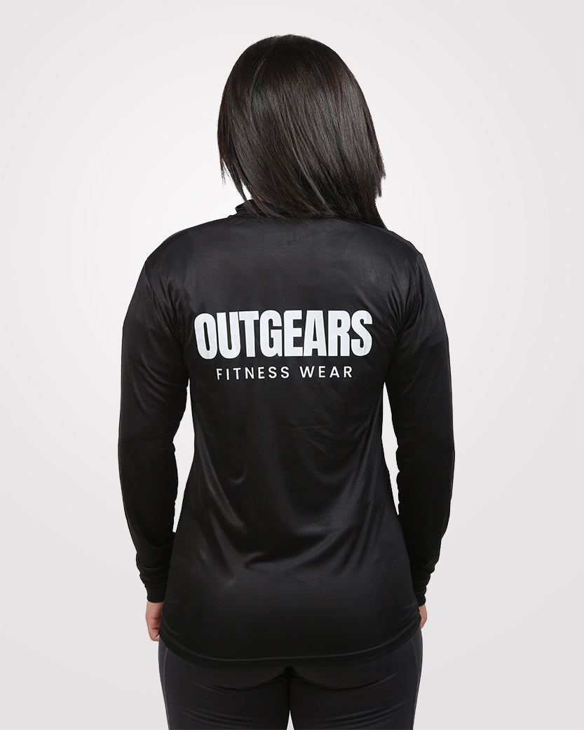 Gym Jacket For Women Black - Outgears Fitness