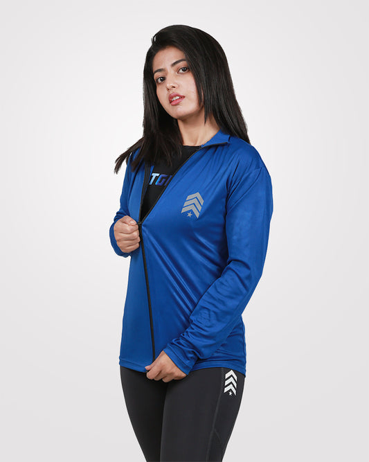 Gym Jacket For Women Blue - Outgears Fitness