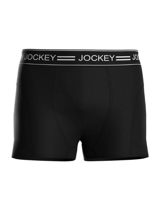 Black Jockey boxer briefs with logo waistband on a white background