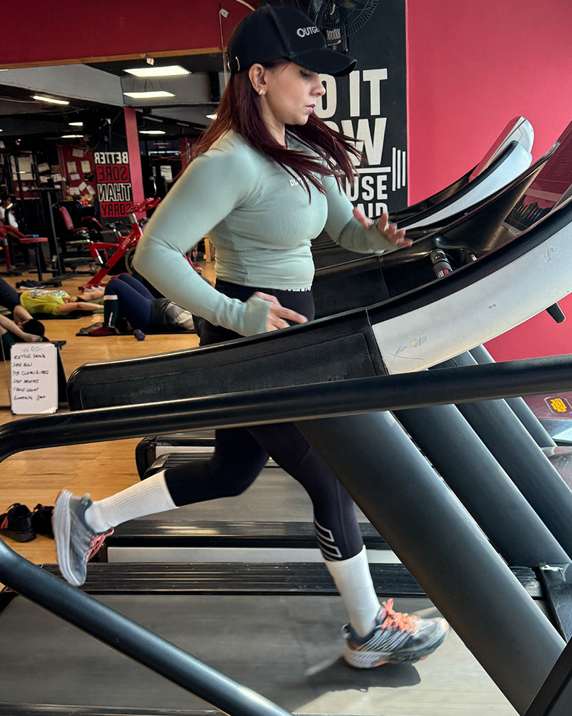 Cropped Long Sleeve Gym T-shirt Mint Green