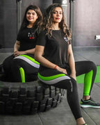 Women's Gym Tights Black Neon