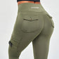 Women's Gym Cargo Tights Olive Green