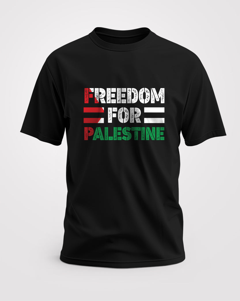 Show your support with our Palestine T-shirt in black and white. Featuring a powerful design symbolizing unity and peace, this 100% cotton tee offers comfort and style for everyday wear. Stand in solidarity with Palestine.