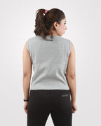Rib Crop Tank Top Gray - Outgears Fitness