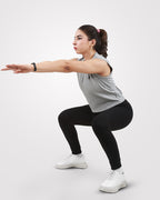 Rib Crop Tank Top Gray - Outgears Fitness