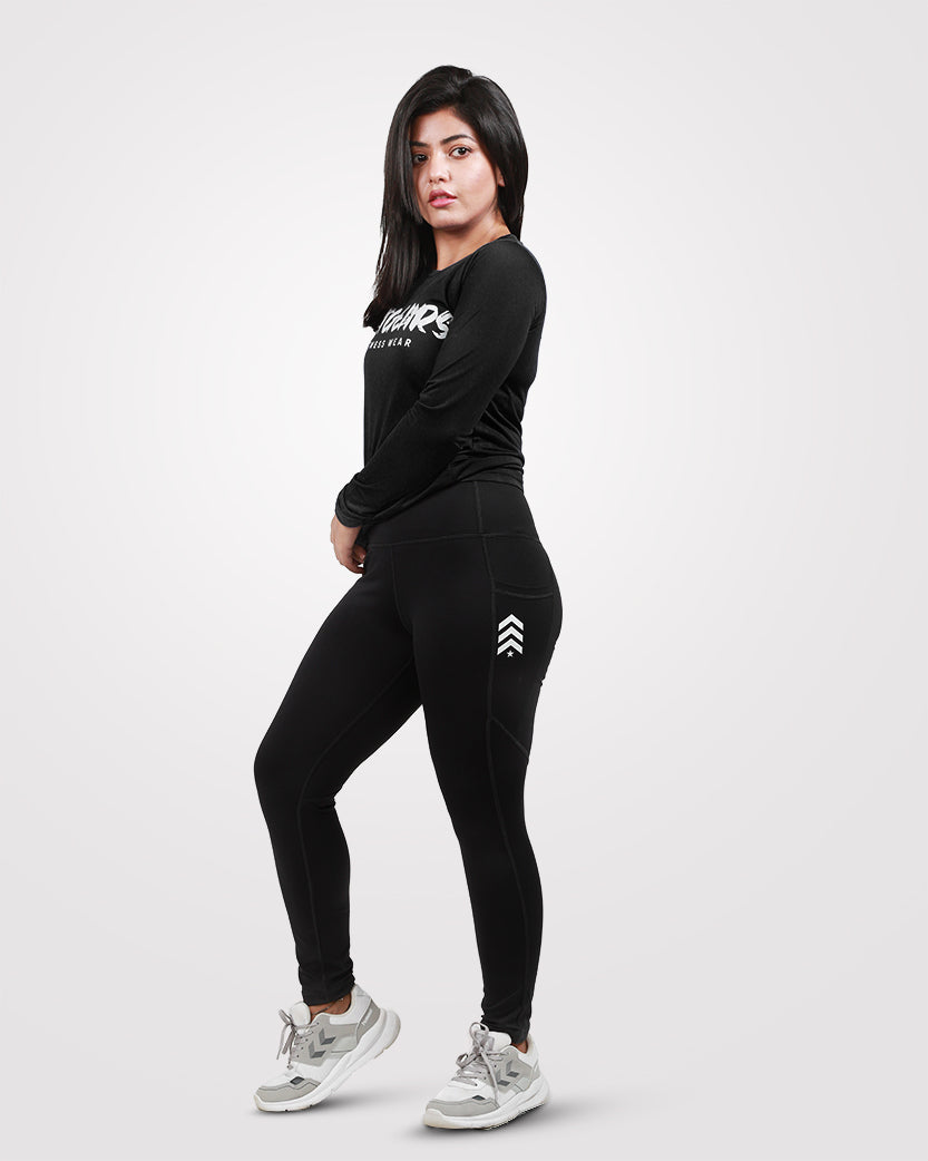 Black Full Sleeves Tee Dri-Fit - Outgears Fitness