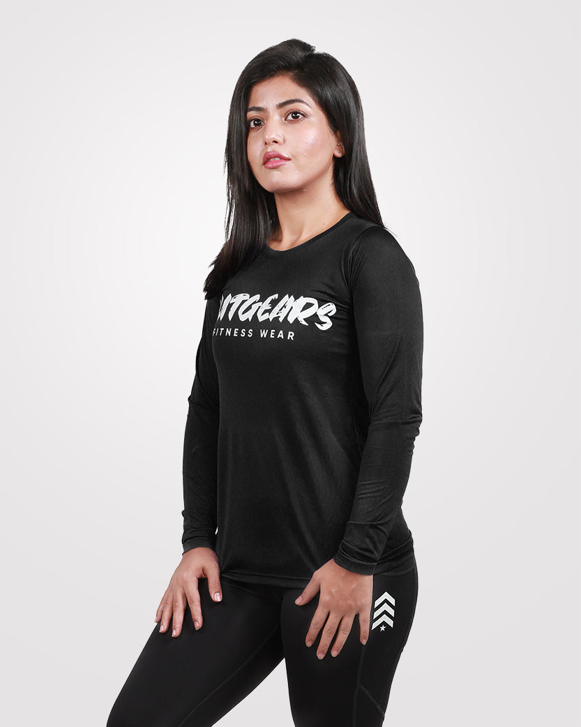 Black Full Sleeves Tee Dri-Fit - Outgears Fitness