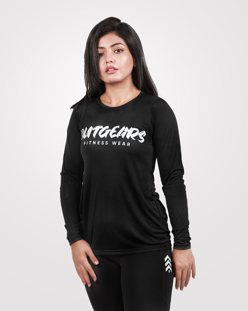 Black Full Sleeves Tee Dri-Fit - Outgears Fitness