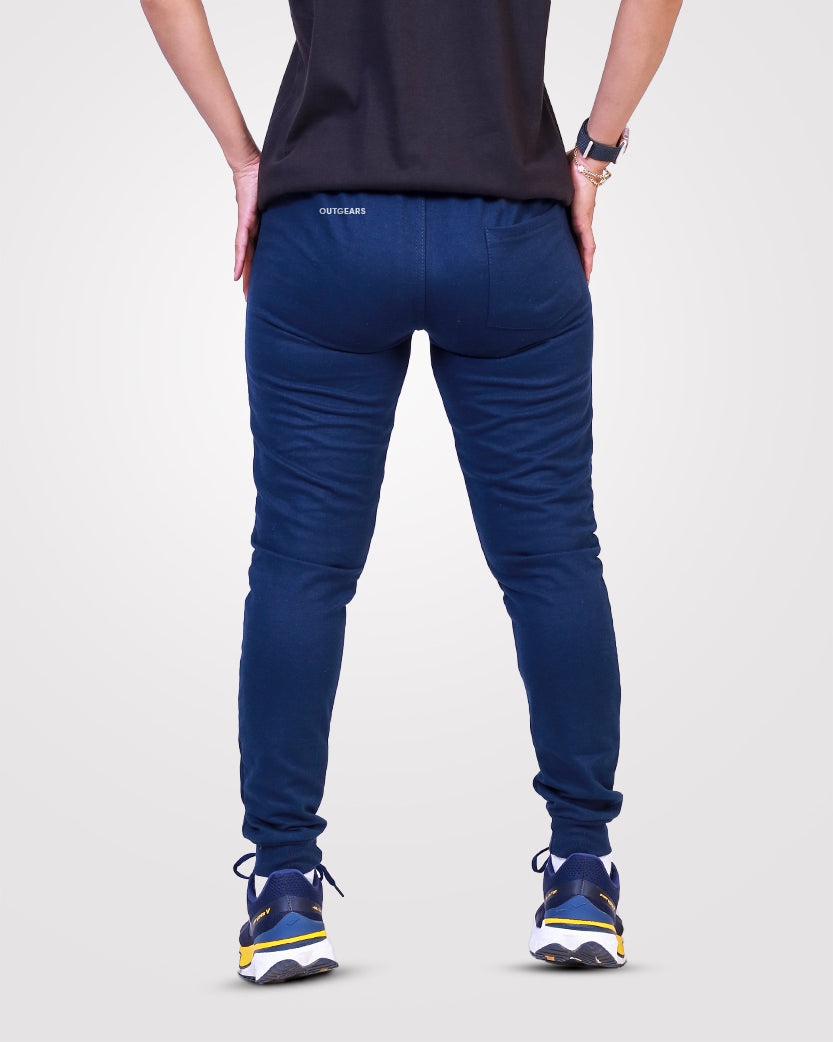 Slim Fit French Terry Trouser Navy - Outgears Fitness