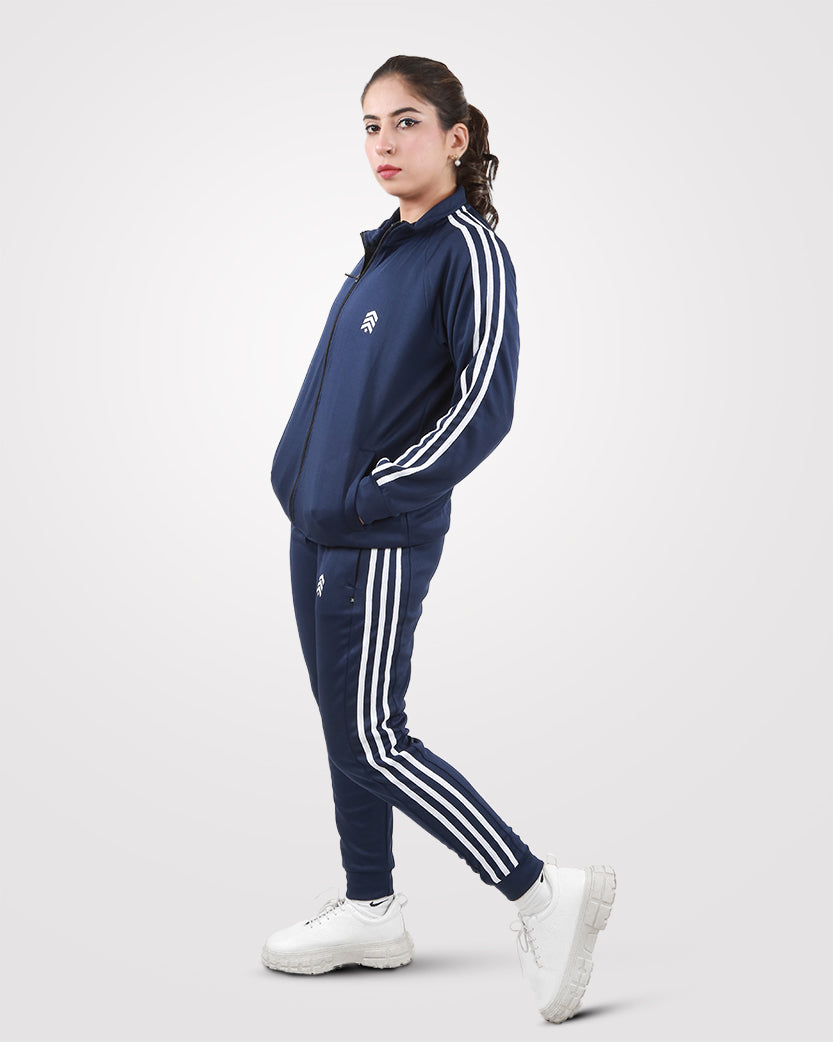 Women Tracksuit Navy Blue - Outgears Fitness