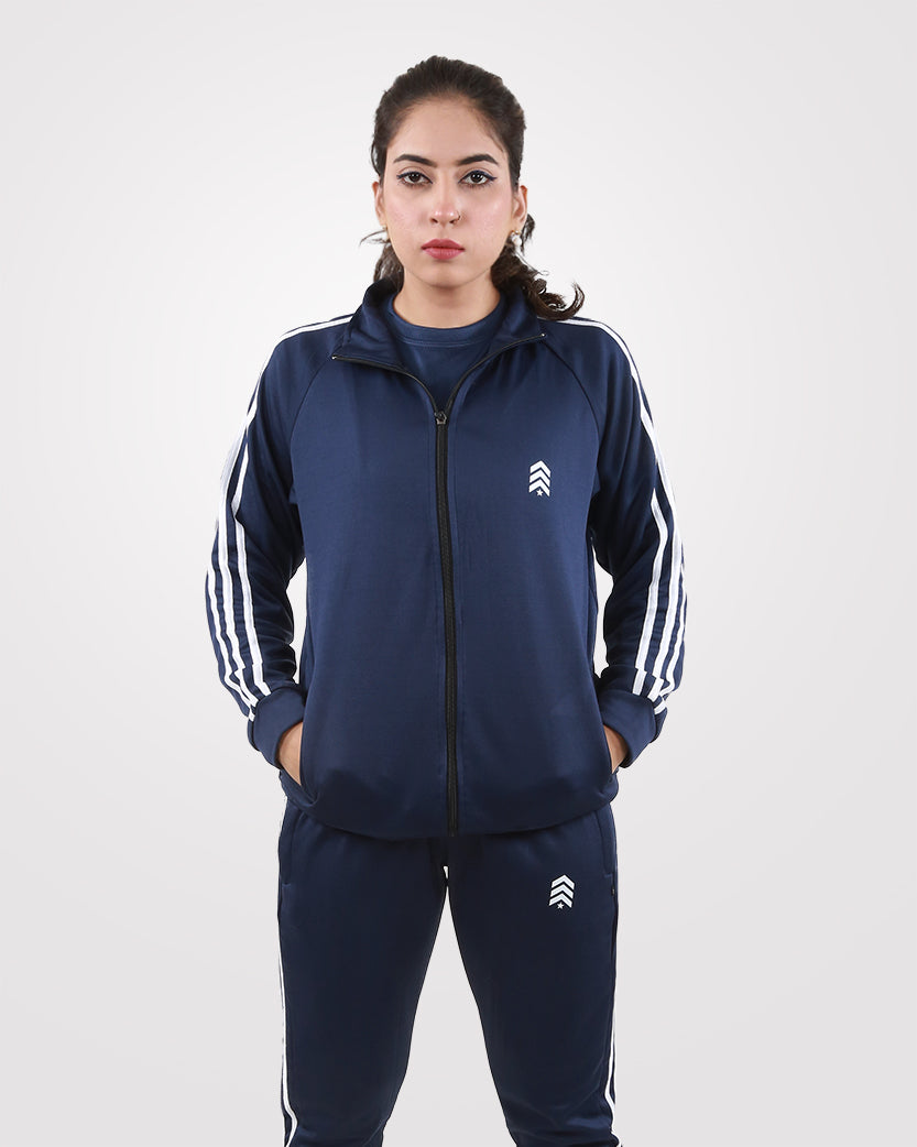 Women Tracksuit Navy Blue - Outgears Fitness