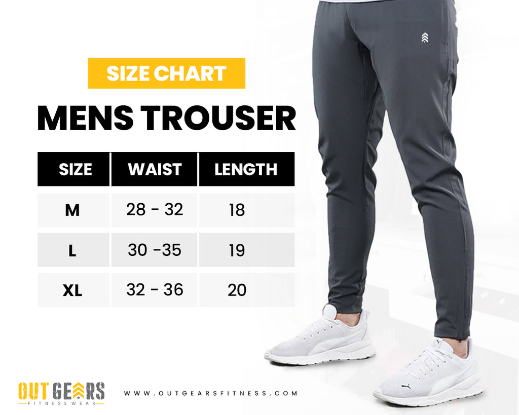 Men’s Gym Slim Fit Trouser Black - Outgears Fitness