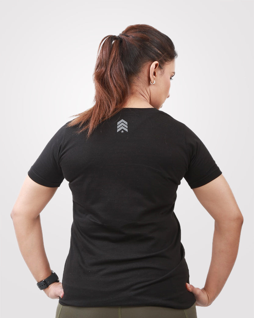 Women's Black Basic T-Shirt - Outgears Fitness