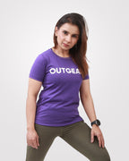 Women Purple Basic T-Shirt - Outgears Fitness
