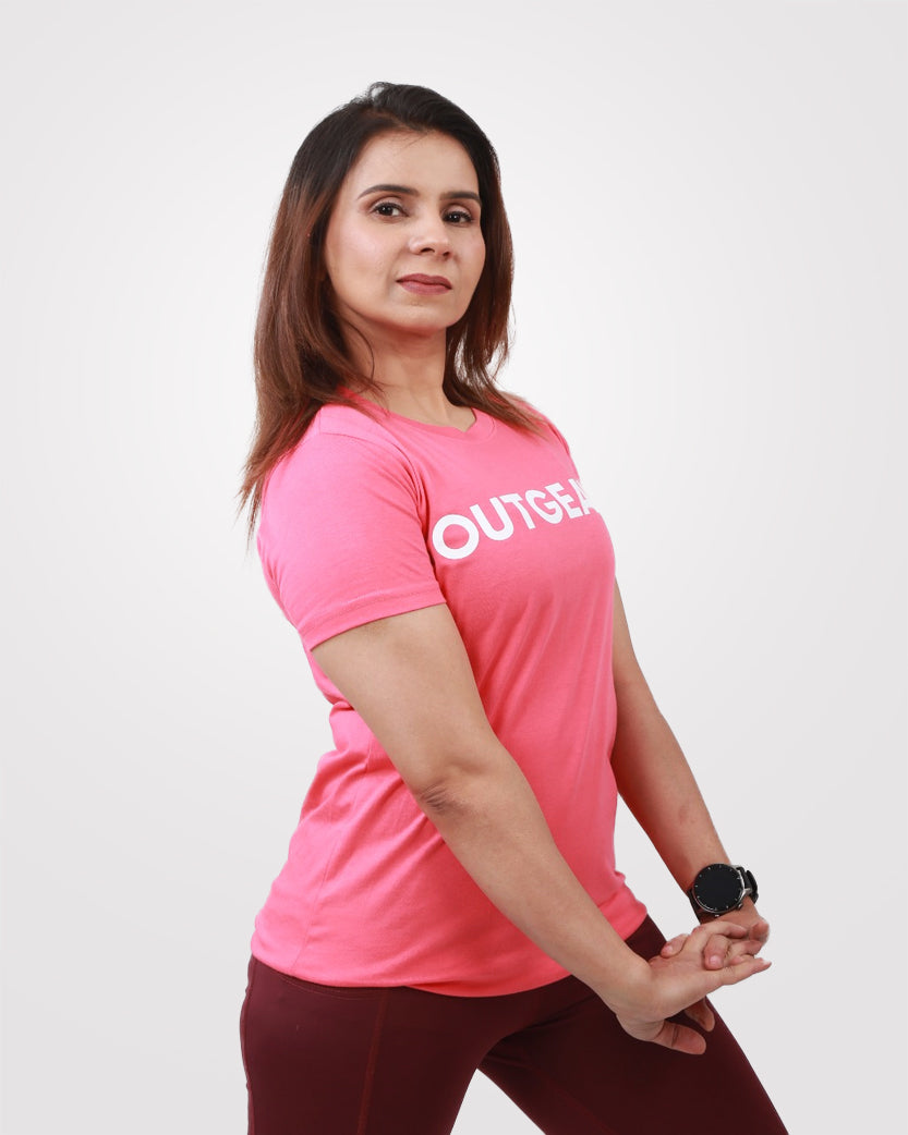 Women's Pink Basic T-Shirt